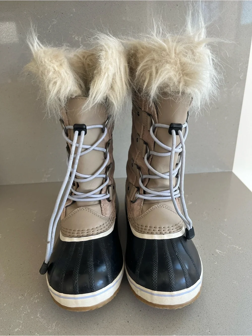Sorel Kids' Joan of Arc Waterproof Duck Boot Omega Taupe Gum 2 Winter Snow SZ 4